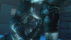 1boy 1boy1girl 1girls 3d 3d_(artwork) 3d_model alien alien/human alien_girl anthropsychocratis armor armored_male big_dick blowjob blowjob_face blowjob_only bright_eyes clothed commander_shepard daro'xen_vas_moreh dick female_focus grabbing_balls grabbing_head hands_on_head human human_male kneeling kneeling_oral_position looking_at_penis mask masked masked_female mass_effect mass_effect_2 mass_effect_3 n7 n7_armor pushing_head quarian sucking sucking_dick sucking_penis touching_balls white_eyes