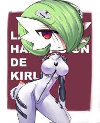 akatosh_el_shota_furro arm_behind_back arm_support ayanami_rei ayanami_rei_(cosplay) black_bodysuit bodysuit breasts colored_skin cosplay covered_collarbone expressionless eyebrows eyelashes feet_out_of_frame female female_focus gardevoir generation_3_pokemon hair_over_breasts hair_over_one_breast hi_res kneeling large_breasts leaning_to_the_side looking_at_viewer neon_genesis_evangelion nintendo parted_lips pokemon pokemon_(species) purple_background red_eyes short_hair simple_background solo two-tone_background two-tone_bodysuit white_background white_bodysuit white_skin