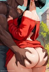 1boy1girl ai_generated busty cheating commission cuckold_pov dark-skinned_male groping huge_ass interracial kissing kissing netorare patreon patreon_url patreon_username sinderellaart spy_x_family tease teasing_viewer thick thick_legs thick_thighs voluptuous yor_briar yor_forger