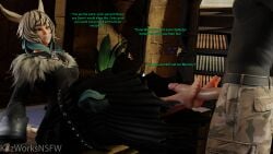 1boy 1boy1girl 1girls 3d 3d_(artwork) 3d_background 3d_model 3d_render 8k clothed feet feet_focus feet_on_penis feet_together feet_up female final_fantasy final_fantasy_xiv foot_fetish foot_focus foot_worship footjob hi_res highres kazworksnsfw male miqo'te square_enix y'shtola