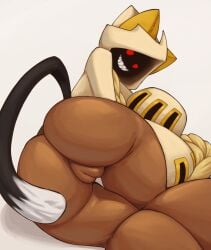 1girls ass ass_focus blazblue catgirl dark-skinned_female dark_skin ekkonus fecharis female kaka_(blazblue) mask masked masked_female pussy taokaka