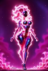 1girls ai_generated breasts darkeffect elemental_creature elemental_humanoid feet_together female female_focus female_only fire fire_creature fire_hair fire_humanoid flame flames high_heels no_mouth nude small_waist solo solo_female solo_focus