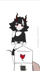 ass asshole black_hair demon_girl gothic gothic_girl horns maggy_(maggys_basement) maggys_basement masturbation nude nude_female on_fours pussy red_eyes spread_legs succubus succubus_tail video videos