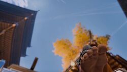 1boy feet foot_fetish foot_on_face looking_at_viewer marvel marvel_rivals outside pov solo stomping tagme video wolverine_(x-men) x-men