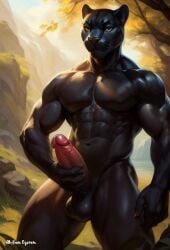 ai_generated balls ballsack dark_penis dark_skin erect_nipples erect_penis erection holding_penis long_penis male male_only muscles muscular muscular_anthro muscular_arms muscular_thighs naked nude nude_anthro nudity solo solo_anthro touching_penis touching_self