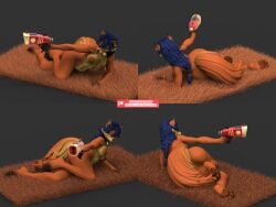 angry angry_face anthro anus bambookat carmelita_fox claws female fox furry nude pistol pussy sly_cooper_(series)