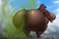 ai_generated anus back_view bbw big_breasts dreamworks farting giantess gloria_the_hippopotamus huge_ass madagascar_(series) perchance_ai round_belly ssbbw