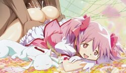 3rd_party_edit ahegao_face ai_generated ass ass_visible_from_the_front big_butt bubble_butt clapping_cheeks creampie dark-skinned_male doggy_style drooling edit eyes_rolling_back faceless_male fucked_from_behind girl hair_ribbon heart-shaped_pupils kyuubee laying_on_bed loving_it madoka_kaname madoka_worship magical_girl magical_girl_outfit mahou_shoujo_madoka_magica official_art pink_eyes pink_hair prone_bone puella_magi_madoka_magica red_ribbon ribbon ribbons round_ass round_butt sex sex_from_behind thick_ass thick_thighs tongue tongue_out twintails