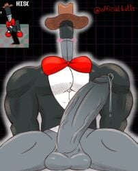 bara big_pecs big_pectorals big_penis blush blush_lines blushing_at_viewer bottomless cowboy cowboy_hat deltarune mike_(deltarune) muscular muscular_arms muscular_legs muscular_male officialbotts precum precum_drip precum_on_penis precum_string solo tagme tagme_(artist) veiny_penis