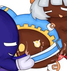 ahe_gao ahegao_face closing_eyes consensual cum cum_in_ass cum_in_mouth cum_inside cum_on_face cumming cumming_from_anal_sex cumming_together cumming_while_penetrated cumming_while_penetrating gay gay_sex heart-shaped_pupils heart_symbol homosexual kirby_(series) magolor male/male male/male/male meta_knight o_o orgasm orgasm_face penis penis_in_ass penis_in_mouth penis_out spitroast surprised surprised_expression taranza tentacle tentacle_dick thehorneytea threesome