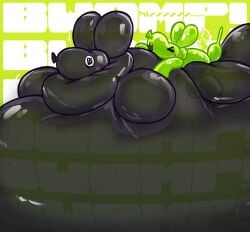 air_inflation ambiguous/ambiguous ambiguous_gender animate_inanimate anthro balloon_animal barcode black_body blush digital_media_(artwork) duo glistening glistening_body green_background green_body hi_res inflatable inflation living_inflatable onomatopoeia orgasm quadruped rushrabbit sex simple_background size_difference sound_effects spiral spiral_eyes text toony