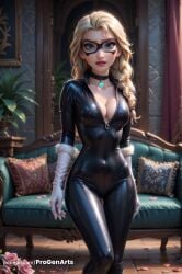 1girls ai_generated artist_name black_bodysuit black_choker blonde_hair blue_eyes bodysuit braid breasts choker cleavage couch disney disney_princess domino_mask elsa_(frozen) flower frozen frozen_(film) frozen_2 fur_trim gloves hair_over_shoulder hi_res indoors jewelry lips long_hair looking_at_viewer mask medium_breasts parted_lips patreon_username petals pillow progenarts single_braid skin_tight solo web_address white_gloves zipper