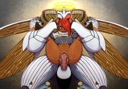 agnus_(devil_may_cry) ass boots bottomless bottomless_female bottomless_footwear braid braided_hair braided_ponytail bulge bulging_belly clitoris dark-skinned_female dark_skin demon demon_horns demon_humanoid demon_wings devil_may_cry devil_may_cry_2 devil_may_cry_4 exposed_pussy fucked_silly full_nelson grey_lips grey_lipstick hairless_pussy half-dressed half_naked headlock heart heart-shaped_pupils heel_boots huge_cock insect_wings large_penis larger_male legs legs_apart legs_held_open legs_spread legs_up lipstick lucia_(devil_may_cry) monster monster_cock monster_on_female monster_rape noahdoesart penis penis_in_pussy ponytail pussy pussy_juice pussy_lips red_hair reverse_suspended_congress scarf shorter_female size_difference smaller_female stomach_bulge stomach_deformation studded_penis taller_male thick thick_ass thick_thighs thighs upright_straddle vagina vaginal_fluids vaginal_penetration vaginal_penetration vaginal_sex wet_pussy
