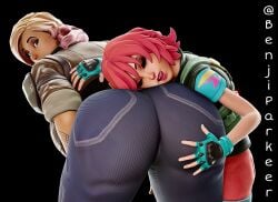 3d benjiparker big_ass blender blender_(software) blender_eevee fortnite fortnite:_battle_royale fortnite:_save_the_world huge_ass penny_(fortnite) undercover_skye_(fortnite)