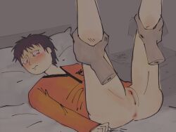 blush cuntboy cuntboy/male disembodied_hands dubious_consent exposed_ass exposed_pussy humiliation intersex kevin_spencer kevin_spencer_(series) lifting_legs sissy younger_male