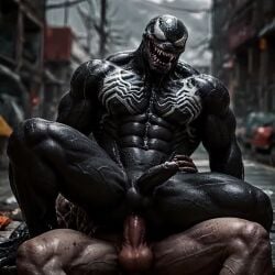 abs ai_generated anal anal_sex animated comfyui empty_eyes erection gay male male/male male_only marvel muscular navel open_mouth outdoors pectorals penis sharp_teeth sitting sitting_on_person tagme testicles veins veiny_penis venom venom_(marvel) video yaoi