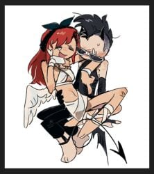 1boy 1girls artist_name clothing female flipline_studios male not_porn papa_louie rudy_(papa_louie) scarlett_(papa_louie) simple_background sketch video_game video_game_character video_game_franchise video_games
