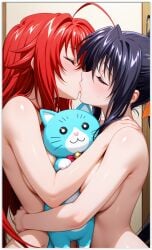 2girls ai_generated akeno_himejima girl_on_girl high_school_dxd lesbian_couple lesbian_domination lesbian_focus lesbian_kiss lesbian_sex rias_gremory rias_x_akeno yuri yuri yuri