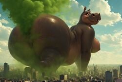 ai_generated anus back_view bbw big_breasts dreamworks farting giantess gloria_the_hippopotamus huge_ass madagascar_(series) perchance_ai round_belly ssbbw