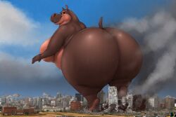 ai_generated back_view bbw dreamworks giantess gloria_the_hippopotamus huge_ass madagascar_(series) perchance_ai ssbbw