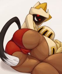 1girls ass ass_focus blazblue catgirl dark-skinned_female dark_skin ekkonus fecharis female kaka_(blazblue) mask masked masked_female taokaka