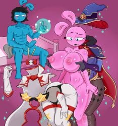 alternate_version_available big_breasts big_hips big_penis blue_fur boots breasts cape cherryblue female genshin_impact living_clothes long_boots long_gloves luiggikart magic male masturbating_while_watching max_(luiggikart) max_(superyinyangyogalaxy) max_(woo_foo_battlefield) mona_(genshin_impact) mona_(genshin_impact)_(cosplay) penis pink_fur rabbit_boy rabbit_girl space_yoko superyinyangyogalaxy teasing tengen_toppa_gurren_lagann using_powers wolf_tail woo_foo_battlefield yin_(yin_yang_yo!) yin_yang_yo! yin_yang_yo!_oc yoko_littner yoko_littner_(cosplay)