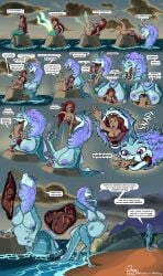 abdominal_bulge absurd_res anthro aquatic ariel_(disney) beach big_breasts bra breasts clothing comic disney dragon duo eastern_dragon feet feet_first female female/female female_pred female_prey foot_lick forced forced_exposure forced_undressing forest hair head_between_breasts hi_res horn huge_breasts humanoid internal jungle licking merfolk mythological_creature mythological_scalie mythology omny87 oral_vore plant red_hair rock scalie sea seashell_bra sisu_(ratld) size_difference soft_vore split_form the_little_mermaid_(1989) tongue transformation transformation_sequence tree underwear undressing unwilling_prey vore water