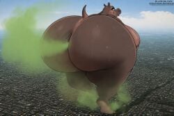 ai_generated anus back_view bbw big_breasts dreamworks farting giantess gloria_the_hippopotamus huge_ass madagascar_(series) perchance_ai round_belly ssbbw