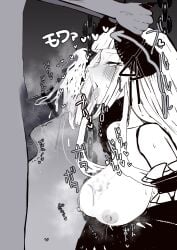 breasts completely_nude completely_nude_male cum demon_girl demon_horns horn_grab labyrinth_of_refrain large_breasts morotom0shinaba nippon_ichi_software penis sacra_(labyrinth_of_refrain)