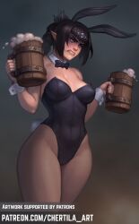1girls alternate_version_at_source alternate_version_available annoyed baldur's_gate baldur's_gate_3 beer big_breasts big_thighs breasts bunny_costume bunny_ears bunny_girl bunny_suit bunny_tail bunnygirl bunnysuit camel_toe cameltoe chertila female latex medium_breasts nipples_visible_through_clothing pinup playboy_bunny playboy_bunny_leotard playboy_outfit pussy_lips shadowheart thick_legs thick_thighs thunder_thighs thunderthighs wide_hips