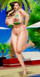 3d aikawa_aiko bikini busty female female_focus female_only hourglass_figure laura_matsuda skimpy street_fighter tagme wide_hips
