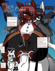1boy 1girls 2025 airiin220 anal anal_access anal_only anal_sex big_breasts bottomless breasts british british_accent cameltoe cum cum_in_ass cyberairiin_(airiin220) door_knob_(horse_race_tests) english_commentary english_text female female_ejaculation femboy full_nelson full_nelson_anal horse_race_tests male raceplay racism ripped_clothing shorter_male squirting squirting_from_anal stomach_bulge superstitional_realism taller_girl text tomboy torn_clothes