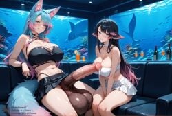 1futanari 1girls ai_generated animal_ears aqua_eyes aqua_hair aquarium bar big_ass big_balls big_breasts big_butt big_penis blue_eyes blue_hair blush blush cat_ears catgirl club cock_hungry cock_worship creamhorseai cum cum_drip curvy curvy_female curvy_figure drink drinks equine_penis female fishnets fit fit_female fox_ears fox_girl fox_humanoid fox_tail futa/female futa_on_female futa_with_female futanari gradient_hair hair_flower hair_ornament high_resolution highres horny horny_female horsecock horsecock_on_humanoid hourglass_figure huge_ass huge_balls huge_breasts huge_cock hyper_balls imminent_oral imminent_penetration imminent_sex light-skinned_female light-skinned_futa light-skinned_futanari light_skin long_hair microskirt multicolored_hair penis_awe perfect_body precum seductive silvervale skirt strip_club testicles tubetop voluptuous voluptuous_female vtuber waifu wolf_ears wolf_girl wolf_tail