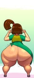 1girls ass ass_bigger_than_head ass_bigger_than_torso beth_(tdi) big_ass bottom_heavy bottomless brown_hair bubble_butt clothing dat_ass fat_ass female female_only gluteal_fold hand_print hand_print_on_ass huge_ass large_ass massive_ass n-kosi n-kosi_(coloring) nerd nerdy_female png pussy rear_view shoes solo thick_ass thick_thighs thunder_thighs total_drama_island v_sign wide_hips
