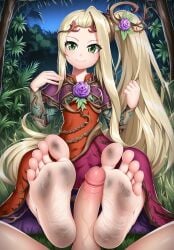 ai_generated barefoot dirty_feet feet foot_fetish foot_play footjob happy human kid_icarus kid_icarus_uprising nintendo pov soles viridi