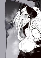 breasts completely_nude completely_nude_male cum demon_girl demon_horns horn_grab labyrinth_of_refrain large_breasts morotom0shinaba nippon_ichi_software penis sacra_(labyrinth_of_refrain)