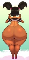 1girls ass ass_bigger_than_head ass_bigger_than_torso big_ass black_hair bottom_heavy bottomless bubble_butt clothing dark-skinned_female dark_skin dat_ass fat_ass female female_only gluteal_fold huge_ass katie_(tdi) large_ass massive_ass n-kosi n-kosi_(coloring) png rear_view shoes solo thick_ass thick_thighs thunder_thighs total_drama_island v_sign wide_hips
