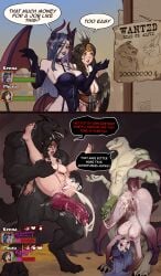 after_sex ahe_gao animal_genitalia animal_penis anthro armwear balls big_balls big_breasts big_penis black_body black_fur black_hair black_sclera bodily_fluids breasts canid canine canine_genitalia canine_penis canis clothing cum cum_in_pussy cum_in_vagina cum_inside cum_on_breasts cum_on_face cum_spurt demon demon_humanoid dialogue elbow_gloves english_text eyeshadow fangs female female_humanoid female_on_anthro forced full_nelson full_nelson_(legs_held) fur genital_fluids genitals gloves green_penis grey_body grey_hair grey_scales group hair handwear hi_res horn huge_cock humanoid humanoid_genitalia humanoid_on_anthro humanoid_penis humanoid_pointy_ears instant_loss_2koma knot larger_male leotard lizard makeup male male/female male_anthro mammal muscular muscular_male mythological_canine mythological_creature mythology nanodeath nude penis pointy_ears pussy rape reptile scales scalie sex size_difference speech_bubble teeth text tongue tongue_out wanted_poster werecanid werecanine werecreature werewolf winged_humanoid wings wolf womb_tattoo yellow_eyes