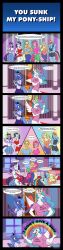 absurd_res anthro applejack_(mlp) atariboy atariboy2600 binoculars breast_fondling breast_play breasts clothing comic dialogue dragon earth_pony electronics english_text equid equine female female/female fluttershy_(mlp) fondling friendship_is_magic game_boy game_boy_family group hand_on_breast hasbro headphones hi_res horn horse kiss_on_lips kissing magic mammal mlp_fim muscular muscular_female my_little_pony mythological_creature mythological_equine mythological_scalie mythology nintendo nipple_outline pegasus pinkie_pie_(mlp) pony princess_celestia_(mlp) princess_luna_(mlp) rainbow rainbow_dash_(mlp) rarity_(mlp) s1_luna_(mlp) scalie spike_(mlp) tagme text twilight_sparkle_(mlp) unicorn walkman winged_unicorn wings