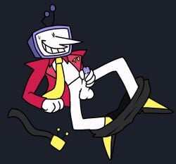 animated antenna_wire arm_support balls belt big_nose bodily_fluids bottomwear bottomwear_down clothed clothing deltarune electronics footwear for_a_head frame_by_frame genitals hi_res high_heels humanoid leaning leaning_backward leaning_on_elbow male masturbation necktie object_head pants pants_down partially_clothed penis screen screen_face screen_head shoes smile solo solo_focus spread_legs spreading sweat sweatdrop television tenna_(deltarune) tv_head undertale_(series) wickedwhiskerz