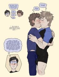 2boys 3boys avery_(mr_shrink) boyfriend boyfriends bradley_(mr_shrink) bulge bulge_rubbing bulge_through_clothing bulge_under_clothes bulges_touching digital_drawing_(artwork) digital_media_(artwork) discussion dumb dumb_male english english_dialogue english_text friendship happy height_difference helpless helpless_male horny horny_male horny_thoughts idiot intellectual_disability kissing kissing_on_lips kissing_on_the_lips learning_disability lifting_person lifting_up love loving male male_focus male_only mental_disability mentally_deficient mr_shrink multiple_boys original original_character original_characters penis permission retard retarded retarded_male rubbing_bulge shilo_(mr_shrink) short_male size_difference stupid thought thought_bubble thought_bubbles thought_cloud thoughts unhappy watching_from_afar wet