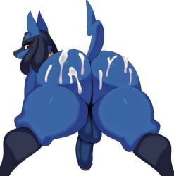 1boy 2022 absurd_res adorable anthro anthro_only ass ass ass_focus back_view backsack balls bent_over big_ass big_balls big_butt big_testicles blue_background blue_body blue_fur butt_focus canid canine cum cum_in_ass cum_inside cum_on_ass curvy_figure cute cute_face digital_media_(artwork) edit edited erection eye_contact eyebrows femboy foreskin fur furry game_freak generation_4_pokemon genitals hi_res huge_ass huge_butt humanoid_genitalia humanoid_penis looking_at_viewer looking_back looking_back_at_viewer looking_pleasured lucario male male_only mammal nintendo nude penis pokemon pokemon_(game) pokemon_(species) pokemon_dppt presenting presenting_hindquarters presenting_penis red_eyes simple_background solo solo_male sssonic2 standing tail testicles thick_thighs voluptuous voluptuous_anthro voluptuous_male white_background wide_hips