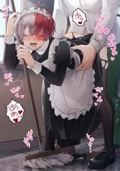 blush boku_no_hero_academia gay gay_anal gay_sex maid_uniform male male/male male_only male_penetrated male_penetrating_male my_hero_academia shouto_todoroki yaoi young