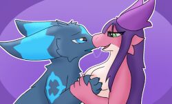 2_horns bodily_fluids breast_play breasts claws duo eeveelution female feral fur generation_2_pokemon hair horn kissing kobold looking_pleasured male male/female mammal nintendo nipples nora_(stove2) nude nuke_(stealthyspirit) open_mouth pokemon pokemon_(species) saliva saliva_string scalie shiny_pokemon simple_background smile stealthyspirit tongue umbreon