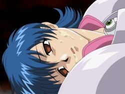 00s 2003 2d animated animated approximated_aspect_ratio bangs blue_hair broken_rape_victim cum cum_in_mouth dead_eyes empty_eyes facial female hentai lowres magical_girl mind_break moonrock nami_sos open_mouth rape red_legwear sex short_hair yamane_chisato