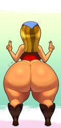 1girls ass ass_bigger_than_head ass_bigger_than_torso backboob big_ass blonde_hair bottom_heavy bottomless breasts bubble_butt clothing dat_ass fat_ass female female_only gluteal_fold huge_ass large_ass lindsay_(tdi) massive_ass n-kosi n-kosi_(coloring) png pussy rear_view solo thick_ass thick_thighs thunder_thighs total_drama_island v_sign wide_hips