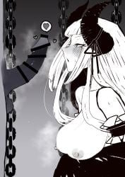 breasts completely_nude completely_nude_male demon_girl demon_horns labyrinth_of_refrain large_breasts morotom0shinaba nippon_ichi_software penis sacra_(labyrinth_of_refrain)