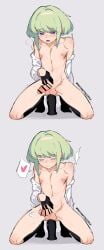androgynous cum dildo dildo_in_ass femboy gloves instanttnoodle lio_fotia pleasure_face pleasured_expression promare socks twink