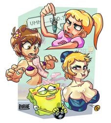 female micro_bikini_top mrs._puff nickelodeon paizuri patrick_star pearl_krabs percodine sandy_cheeks sheldon_j._plankton spongebob_squarepants straight_hair titjob