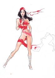 daredevil_(series) elektra_natchios marvel sai_(weapon) straight_hair tagme weapon